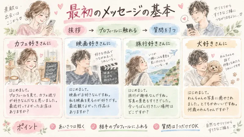 マッチングアプリ初回メッセージの基本