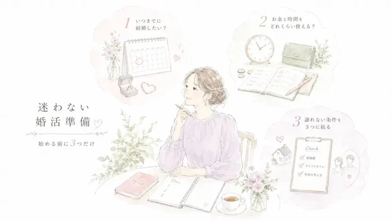 やさしい婚活準備の3ステップ